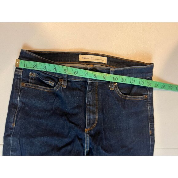 Gap 1969 Vintage True Skinny Ankle Jeans Stretch Mid Rise Dark Blue Size 28R - Picture 3 of 9